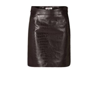 Morgan imitatieleren rok donkerbruin