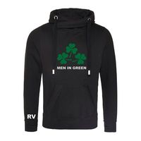 Rugby Vintage - Ierland Men In Green Cross Neck Hoodie - Zwart - thumbnail