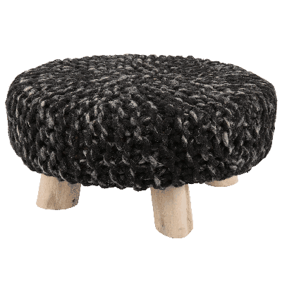 Kruk Caro Ø60 x 25 cm zwart met grijs