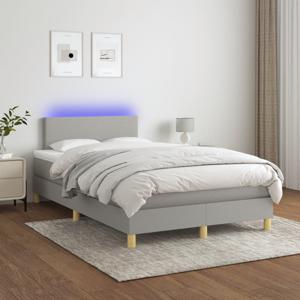 Boxspring met matras en LED stof lichtgrijs 120x200 cm SKU: V3133541