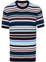 Missoni t-shirt en coton à motif zig-zag - Bleu