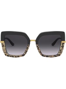 Dolce & Gabbana Eyewear lunettes de soleil Half Print à monture carrée - Noir