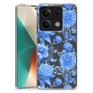 TPU Case voor Xiaomi Redmi Note 13 5G Flowers Blue