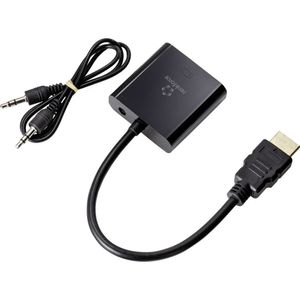 Renkforce RF-4531578 HDMI-kabel HDMI / VGA Adapterkabel HDMI-A-stekker, VGA-bus 15-polig 0.15 m Zwart Afgeschermd (dubbel)