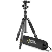NATIONAL GEOGRAPHIC Reisset op statief met monopod, koolstofvezel, 5-delige poten, draaisluiting, draagvermogen tot 8 kg, tas, balhoofd, snelsluiting, NGTR004TCF