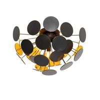 QAZQA Design plafondlamp zwart met goud 54cm 3-lichts - Cerchio - thumbnail