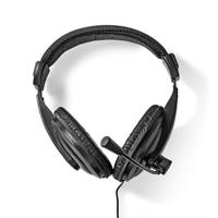 Nedis PC Headset - Overoor - Stereo - 1x 3.5mm / 2X 3.5mm - Inklapbare Microfoon - Zwart