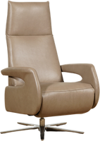 Taupe leren moderne relaxfauteuil Note - met stervoet chroom - zithoogte medium - Granada leer Taupe (taupe leer) - thumbnail