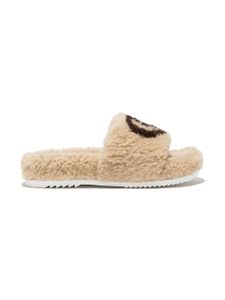 Gucci Kids claquettes Eileen en fourrure artificielle - Tons neutres