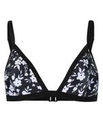 Duskii haut de bikini triangle à fleurs - Noir