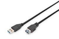 DIGITUS USB 3.2 Gen1 verlengkabel - 3.0 m - USB A (m) naar USB A (f) - 5 Gbit/s - verbindingskabel - zwart