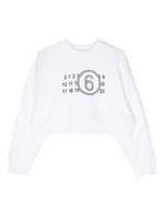 MM6 Maison Margiela Kids sweat crop à logo - Blanc - thumbnail