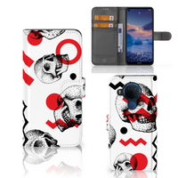 Telefoonhoesje met Naam Nokia 5.4 Skull Red