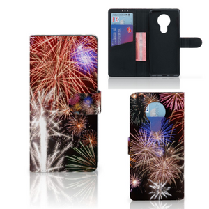 Nokia 5.3 Wallet Case met Pasjes Vuurwerk