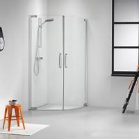 Douchecabine Sealskin Get Wet Impact Kwartrond 90x90x195cm Chroom/Zilver Hoogglans Helder Glas