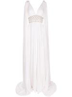 Jenny Packham robe ornée de cristaux Oda à coupe longue - Blanc