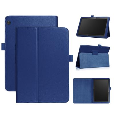 Lunso - Lenovo Tab M10 Gen 1 - Stand flip Bookcase hoes - Donkerblauw Lunso - Lenovo Tab M10 Gen 1 - Stand flip Bookcase hoes - Donkerblauw