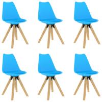 vidaXL Eetkamerstoelen 6 st blauw