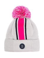 Bogner Kids bonnet nervuré à pompon - Gris - thumbnail