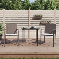 Tuinstoelen 2 st met kussens 56x59x84 cm poly rattan bruin - thumbnail