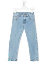 Versace Kids jean droit Barocco à design patchwork - Bleu