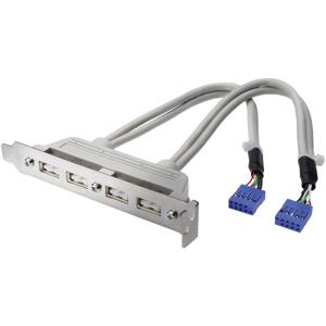 Digitus USB 2.0 Adapter [4x USB 2.0 bus intern 10-polig - 2x USB 2.0 bus A] AK-300304-002-E 20.00 cm