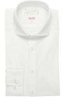 Pure Functional Slim Fit Jersey shirt wit, Effen - thumbnail