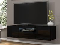 Tv-meubel AUREO 3 deuren 150 cm zwart/hoogglans zwart zonder led - thumbnail