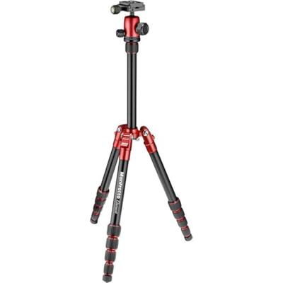 Manfrotto Element Traveller kleine aluminium 5-delige statief kit met kogelkop, element klein 56 inch, rood