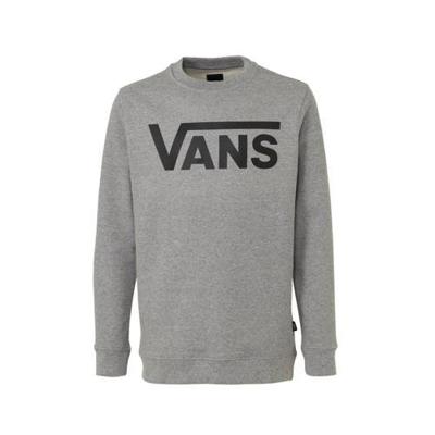 VANS sweater Classic Crew met logo grijs melange/zwart