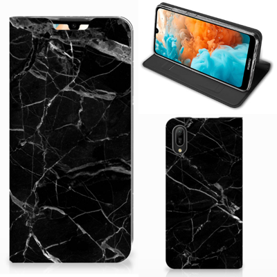 Huawei Y6 2019 Standcase Marmer Zwart - Origineel Cadeau Vader