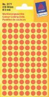 Avery Gekleurde Markeringspunten, neon rood, Ø 8,0 mm, permanent klevend