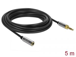 DeLOCK Stereo Jack 3,5 mm 3-Pin male > female verlengkabel 5 meter