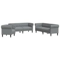 vidaXL 3-delige Loungeset stof lichtgrijs, bankenset, tv-stoel, fauteuil, sofa, stoffen bank, beklede bank, stoffen bank, loungebank
