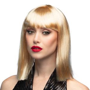 Boland Verkleedpruik dames - blond - Cabaret/hollywood/diva - Carnaval - half lang chique haar   -