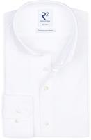 R2 Amsterdam Heren Overhemd Wit Jersey Widespread Modern Fit