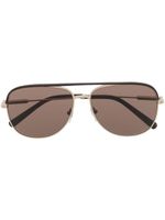 Bvlgari lunettes de soleil à monture ronde - Marron