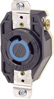 Leviton 2620 30 Amp, 250 Volt, Flush Mounting Locking Receptacle, Industrial Grade, Grounding, V-0-MAX, Black by Leviton
