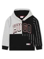 HUGO KIDS hoodie patchwork à logo imprimé - Gris - thumbnail