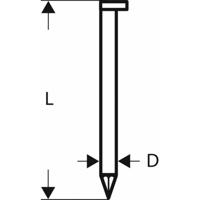 D-kopstripnagel SN34DK 75, 2,8 mm, 75 mm, blank, glad 3000 stuk(s) Bosch Accessories 2608200002 Afm. (l x b) 75 mm x 2.8 mm - thumbnail