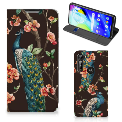 Motorola Moto G8 Power Hoesje maken Pauw met Bloemen Motorola Moto G8 Power Hoesje maken Pauw met Bloemen