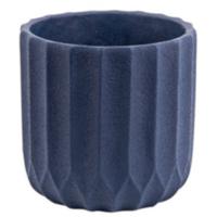 Present Time Bloempot Stripes 15 Cm Beton Blauw