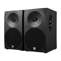 Woxter Dynamic Line 410 stereo luidspreker 2.0, zelfversterkend, met 150 W vermogen, hout, 4 inch woofers, 2 tweeters, 3,5 mm, RCA, volumeregeling, hoge tonen, bas, zwart