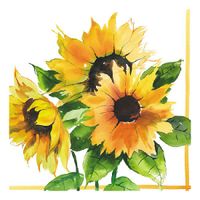 20x Zonnebloemen thema servetten 33 x 33 cm - thumbnail