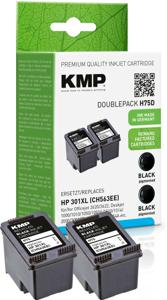 KMP Inktcartridge vervangt HP 301XL, CH563EE Compatibel 2-pack Zwart H75D 1719,4021