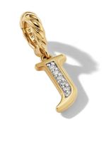 David Yurman pendentif J en or 18ct pavé de diamants