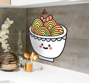 Muurstickers keuken voedsel ramen in cup