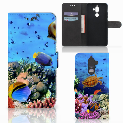 Nokia 7 Plus Telefoonhoesje met Pasjes Vissen Nokia 7 Plus Telefoonhoesje met Pasjes Vissen