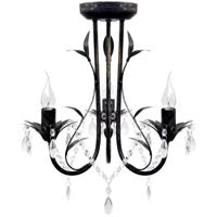 vidaXL Kroonluchter art nouveau metaal kristallen kralen 3 gloeilampen zwart