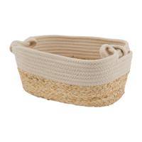 Mand ovaal met witte rand - 33x22x14 cm